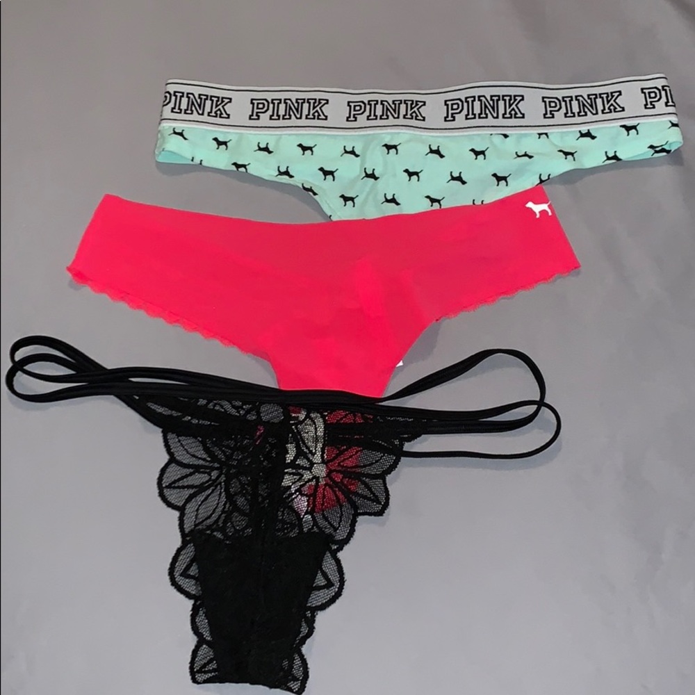 3 New PINK Victoria’s Secret Panties Size Medium